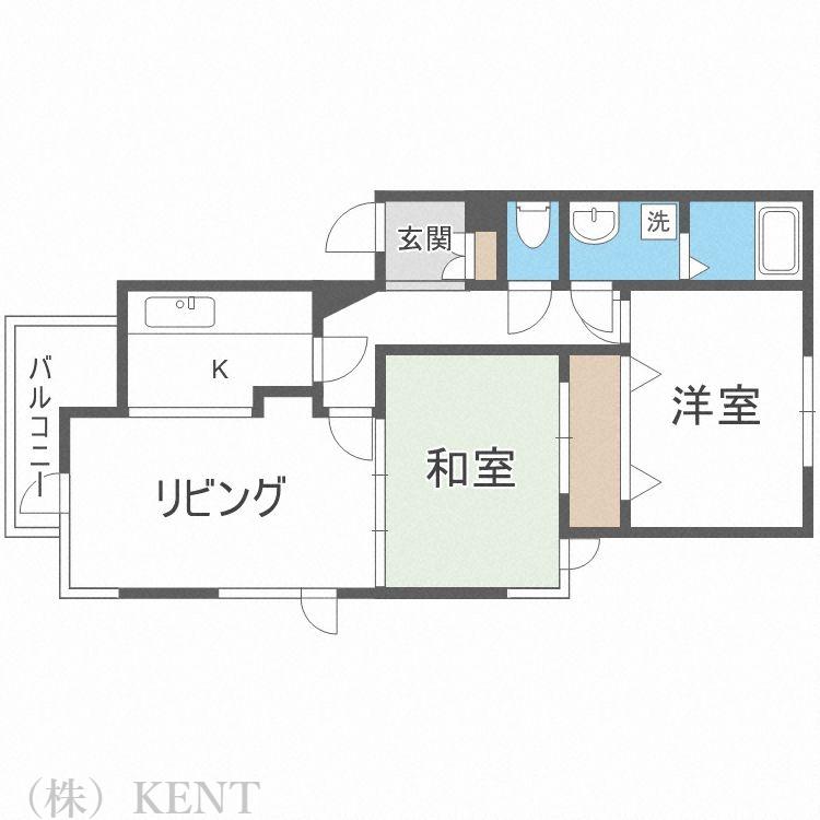 宮の森パークテラス(2LDK/2階)の間取り写真