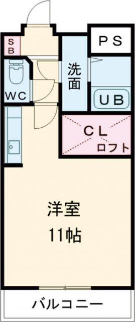 プランドール・アイ(ワンルーム/3階)の間取り写真
