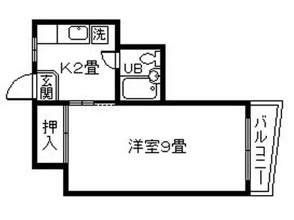 第三勝ビル(1K/5階)の間取り写真