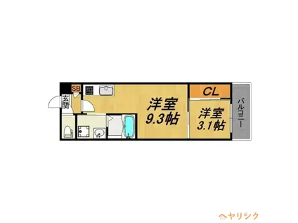 LECOCON守山III(1LDK/2階)の間取り写真