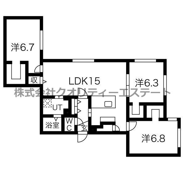 レブニーズ ザ・レジデンス 宮の森(3LDK/2階)の間取り写真