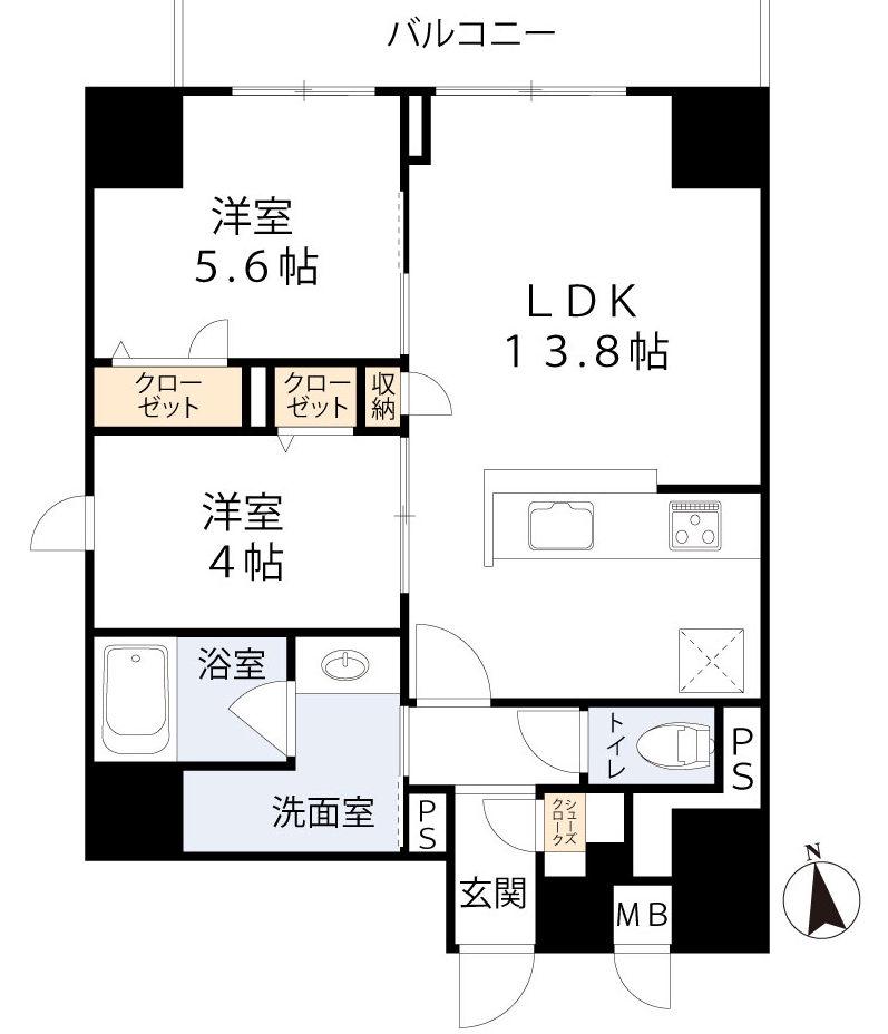 MAISON DE AZURE(2LDK/8階)の間取り写真