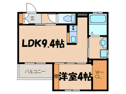 LIVLEST COURT 船越(1LDK/1階)の間取り写真
