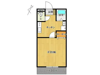 レジェンド(1K/2階)の間取り写真