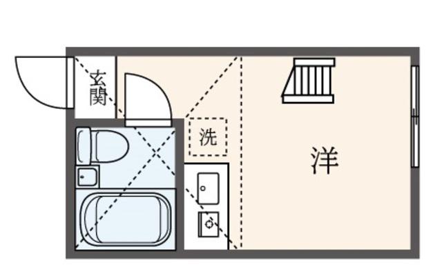 カインドハウス横浜(ワンルーム/2階)の間取り写真