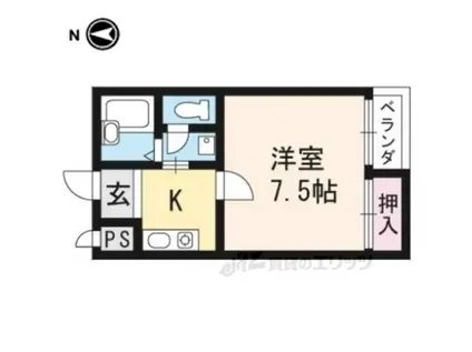 レ・タン・ドゥ・ラ・メールCK3(1K/1階)の間取り写真