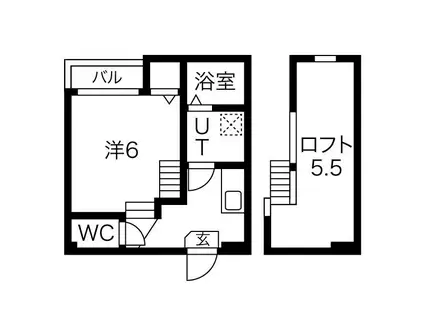 レンガースI(1K/1階)の間取り写真