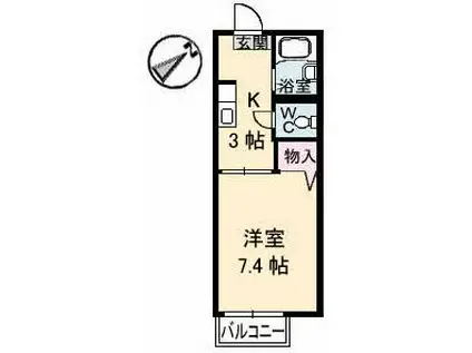 COM・ハイツ(1K/1階)の間取り写真