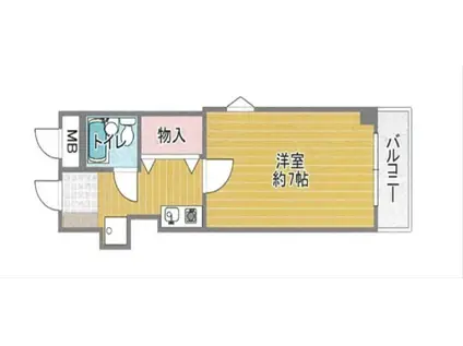 第6センリハイツ(1K/4階)の間取り写真