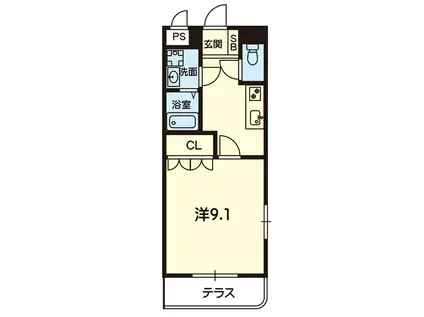 ニューコーポレイトハウス(1K/2階)の間取り写真