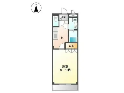 昴ーすばる-(1K/1階)の間取り写真