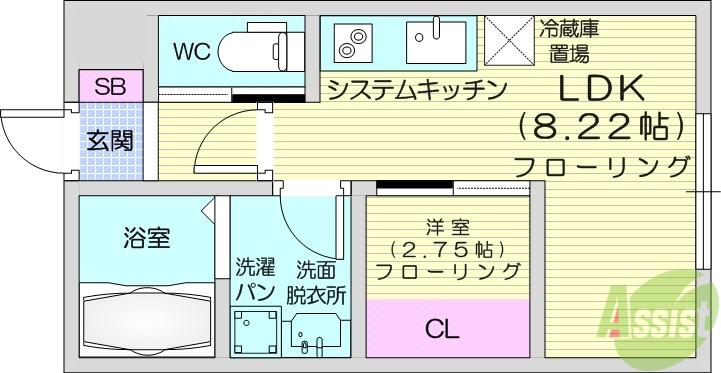 LE PRINTEMPS (1LDK/2階)の間取り写真