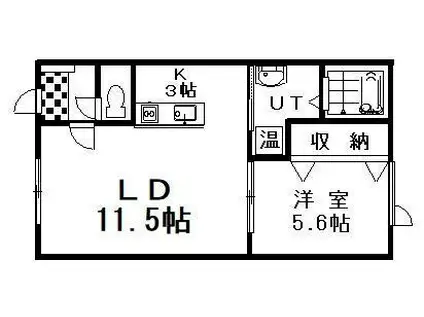 EVER LASTING QUATORZE(1LDK/2階)の間取り写真