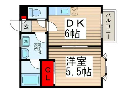 メゾンアリュール(1DK/1階)の間取り写真