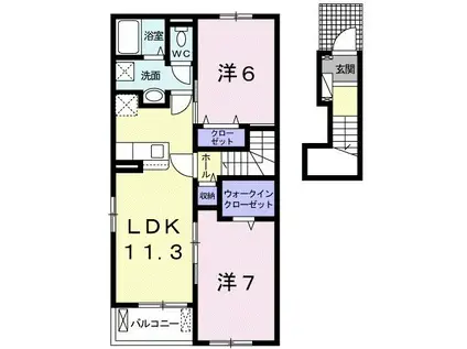 メゾン・エトワールVIII(2LDK/2階)の間取り写真