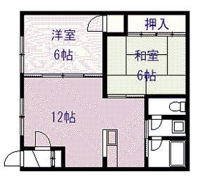 ルミエール4・3(2LDK/1階)の間取り写真