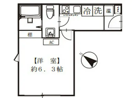 ZAMPATA(1K/2階)の間取り写真