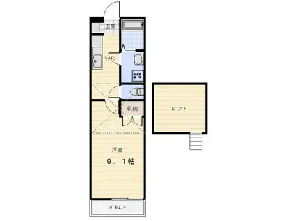 トップハウス垂水I(1K/2階)の間取り写真