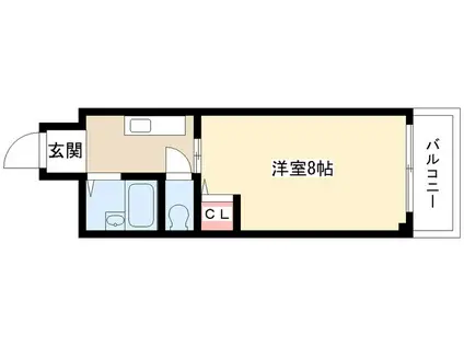 ヤングビレッジMAKI(1K/4階)の間取り写真