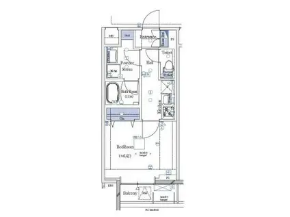 ガリシア南馬込(1K/3階)の間取り写真