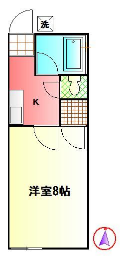 望栄荘(1K/1階)の間取り写真