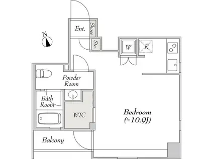 ブルロック銀座イースト(ワンルーム/9階)の間取り写真