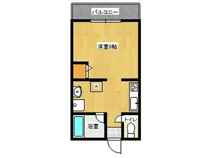 プチメゾン若葉G(1K/2階)の間取り写真