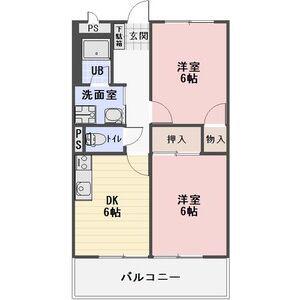 SURPLUSII プラウダ(2DK/1階)の間取り写真