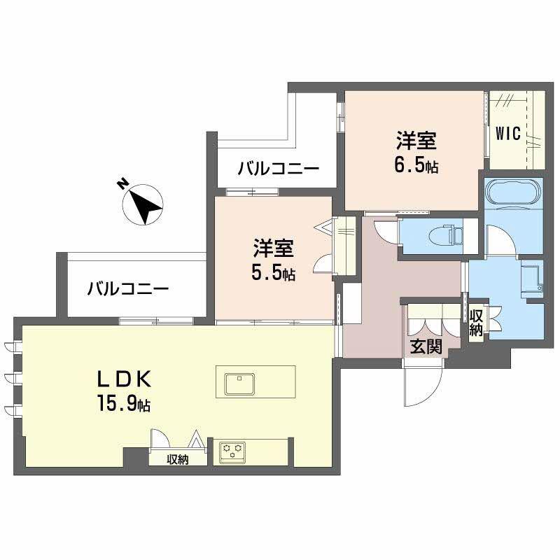 オルキデア クオーレ(2LDK/3階)の間取り写真