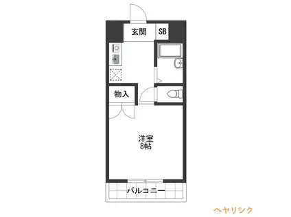 ピア ボナール(1K/1階)の間取り写真