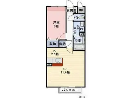 スターライズ(1LDK/1階)の間取り写真