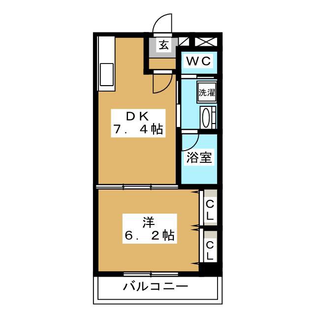 サンライズ田端II(1DK/2階)の間取り写真