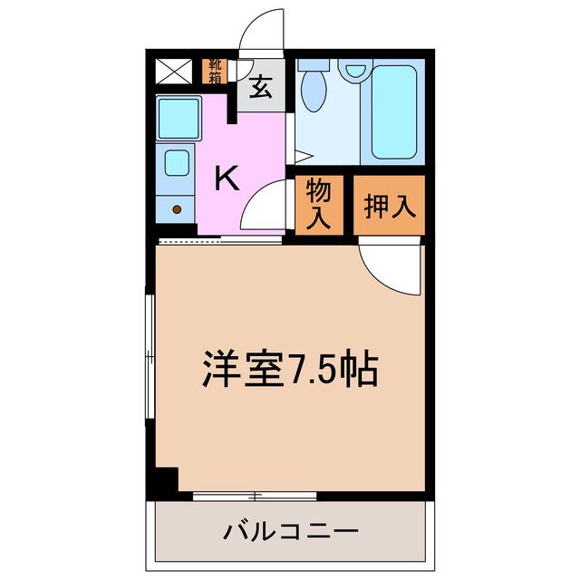 ピュアササキ(1K/3階)の間取り写真