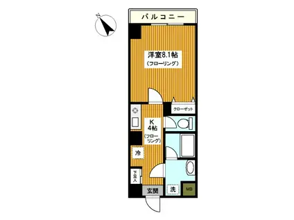 ブライトブイヨコハマ(1K/2階)の間取り写真