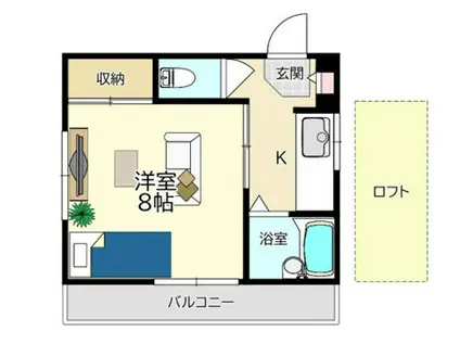YAマンション(1K/3階)の間取り写真