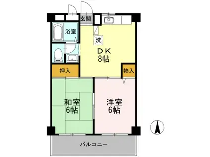 コーポメルヘン(2DK/3階)の間取り写真