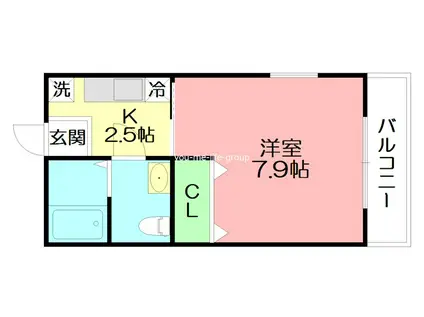 モノリス(1K/2階)の間取り写真