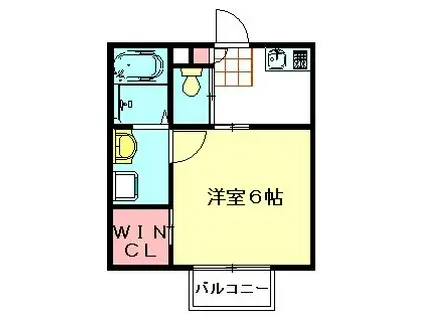 C・M-イースト(1K/1階)の間取り写真