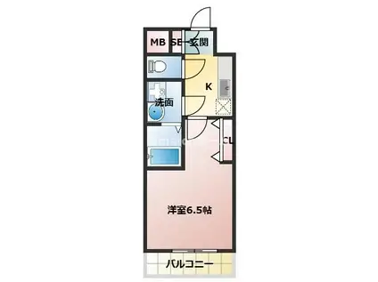 エスリードレジデンス都島シティフロント(1K/5階)の間取り写真