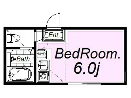 ユナイト菊名アリエル(ワンルーム/2階)の間取り写真