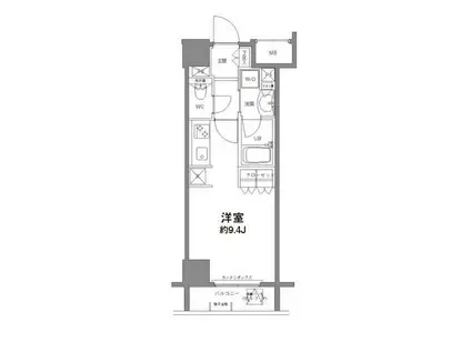 コンフォリア新宿御苑II(ワンルーム/1階)の間取り写真