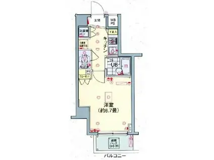 パレ・ホームズ芦花公園(1K/2階)の間取り写真