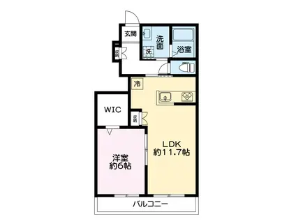 メゾン千奈利II(1LDK/1階)の間取り写真