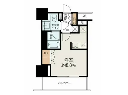 ザ・パークハウス上野(ワンルーム/5階)の間取り写真