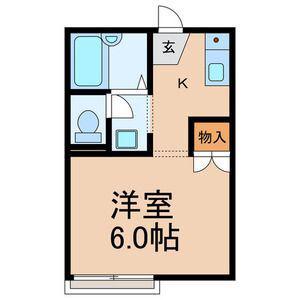 エリール中山(1K/2階)の間取り写真