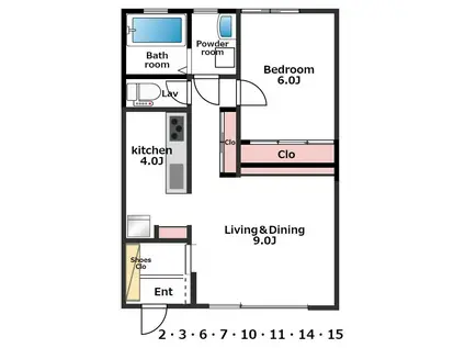 AILE(1LDK/1階)の間取り写真