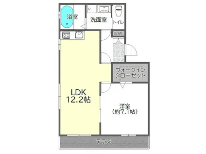 セリール久が原(1LDK/1階)の間取り写真