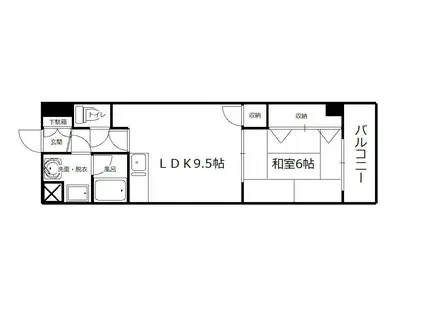 グランディール井口(1LDK/5階)の間取り写真