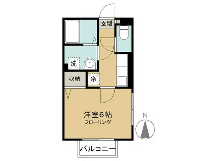 BERGPAS(1K/1階)の間取り写真