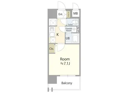 エスリード千種パークフロント(1K/12階)の間取り写真